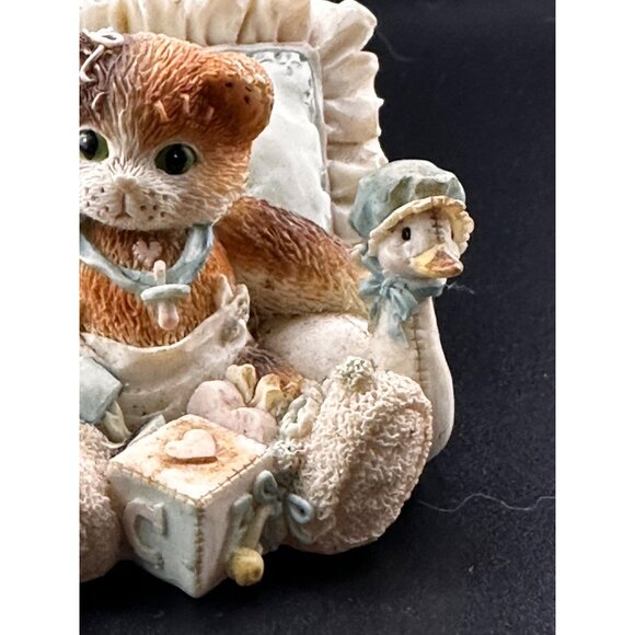 Vtg 1995 1990s Calico Kittens figurine Hello Little One Enesco Baby - Picture 6 of 13